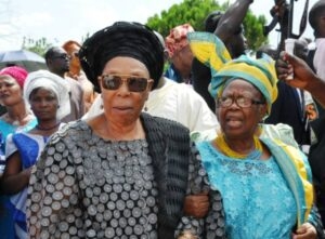 The widow, Mrs Modupe Adebayo (left)