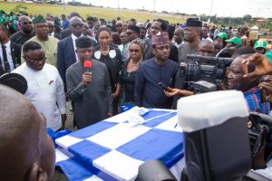 Acting President Yemi Osinbajo at the Calabar Rice City Factory during the ground breaking ceremony