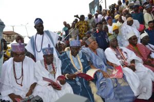 A cross section of high chiefs and members of the Olubadan-in-Council, who were promoted as obas