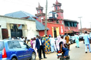 the front of the Olubadan's Palace after the departure of the gunmen...
