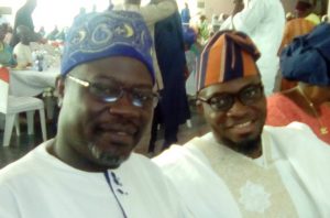 ...Ex Commissioner for Tourism in Osun State, left, with the state's present commissioner for Health...