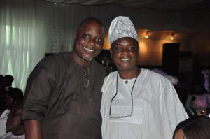 Talented veteran actor, Dele Odule, left, with Olayinka Agboola of Parrot Xtra Magazine/PMParrot.com
