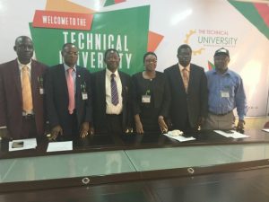 Professor Ayobami Salami third from the left with other senior members of staff of Tech U