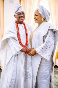 The ecstatic parents of the groom Senator Abiola Ajimobi and his charming wife Dr Florence