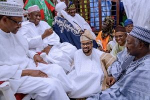 The groom Bolaji Ajimobi at the centre of all the necessary attention