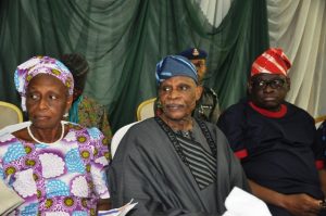 From left Mrs Bukola Oni Dr Busari Adebisi and Chief of Staff to Oyo State governor Dr Gbade Ojo