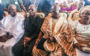 L R Governor Ibikunle Amosun of Ogun State Vice President Yemi Osinbajo and The Ayo Adebanjos