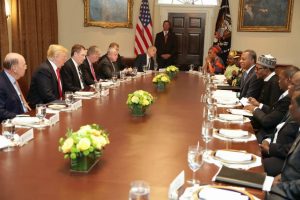 The United States of America and the Nigerian teams at the meeting inside the White House in Washington