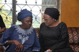 Mrs Florence Ajimobi right with Mama Adeyemo the mother of the late Speaker