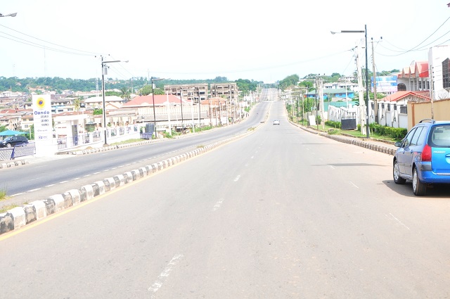 Empty Ibadan streets