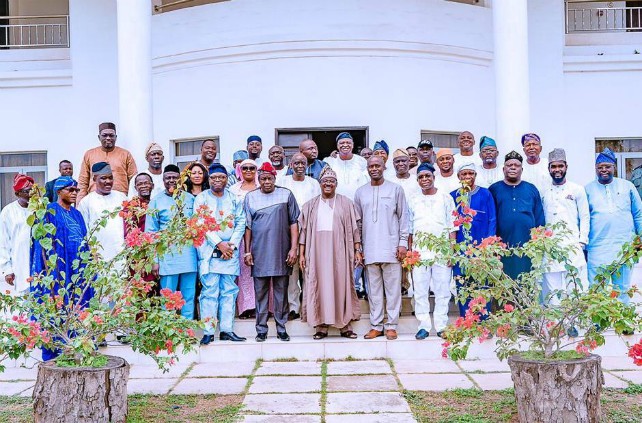 group picture including present Exco of Oyo State and the team of the Governor Elect