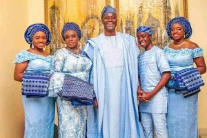 Governor Seyi Makinde and his familyon the day of inauguration