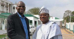 Photo: Ajimobi Plays Host To Works Minister, Raji Fashola