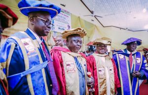 Photo: Ajimobi Bags Honourary Doctorate Degree From Ekiti State University
