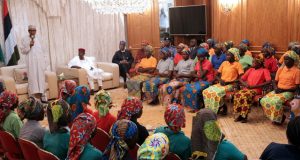 Photo: Buhari Meets 82 Chibok Girls In Aso Rock