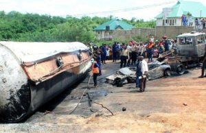 Tragedy In Ibadan: Husband, Wife Die As Fuel Tanker Goes Up In Flame Ibadan tanker fire...