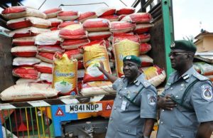 Over N20m Worth Of Imported Rice, Vegetable Oil Intercepted By Oyo/Osun Customs Command Customs Area Comptroller Oyo/osun, Comptroller Udo-Aka Emmanuel (left) and his deputy, Tanko Muhammed Bayero