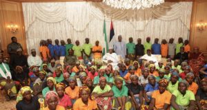 Chibok Girls’ Release: Yoruba Youths Council Lauds FG, Security Agencies Chibok Girls with President Buhari