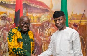 How Ag President Osinbajo Hosted Ghanaian President, Others At Aso Rock ...Visiting Ghanaian President Nana Akufo-Addo, left, with Ag President Yemi Osinbajo...