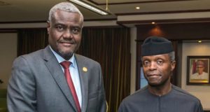 Photo: Osinbajo Hosts AUC Chairperson Acting President Osinbajo, with his visitor…