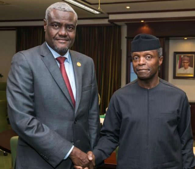 Acting President Osinbajo, with his visitor…