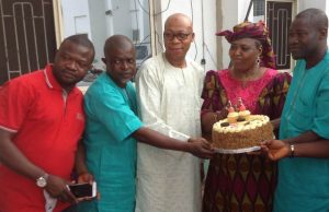 Alhaja Bose Adedibu Marks Birthday Yeyelua Bose Adedibu, second from right, Hon Akeem Ademola Ige who represents Ibadan South East inside Oyo State’s House of Assembly, right, and others inside The Adedibus’ Molete Palace…