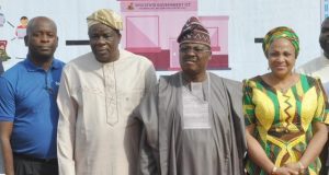 Ajimobi Launches OYSG e-Governance Initiative L-R: Sales Manager, Spectranet Everest Technologies Limited, Mr. Akinwumi Ariyo; Oyo State Deputy Governor, Chief Moses Adeyemo; the Governor, Senator Abiola Ajimobi; and his wife, Florence, during the inauguration of the state's e-governance initiative, at the Governor's Office, Ibadan... on Monday…