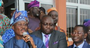 All You Need To Know About How Oyo’s New Technical University Was Officially Commissioned ...From the left...Governor Abiola Ajimobi, Chief Adebayo Adelabu and Professor Ayobami Lawal...at the commissioning exercise...