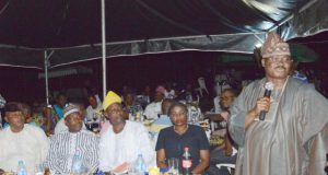 Iftar: Ajimobi ‘Breaks Fast’ With Media Chiefs L-R: Assistant Director of News, NTA Ibadan Zonal Station, Mr. Demolu Okuneye; Zonal Director, FRCN Ibadan Zonal Station, Alhaji Mohammed Bello; General Manager, Amuludun FM, Ibadan, Mr. Denrele Ajisefinni; Zonal Director, Broadcasting Monitoring, National Broadcasting Commission, Ibadan Zonal Office, Miss Olajumoke Coker; and Oyo State Governor, Senator Abiola Ajimobi…at the event…