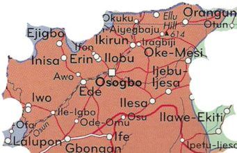 Panic In Osun As Gunmen Abduct Ex-Council Scribe, Three Rescued Map of Osun