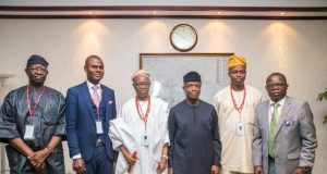Photo: Osinbajo Hosts Olowo Of Owo In Abuja …Acting President Yemi Osinbajo, SAN; the Olowo of Owo, Oba Olateru Olagbegi and other members of the Oba's delegation during the visit…