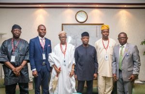 Photo: Osinbajo Hosts Olowo Of Owo In Abuja …Acting President Yemi Osinbajo, SAN; the Olowo of Owo, Oba Olateru Olagbegi and other members of the Oba's delegation during the visit…
