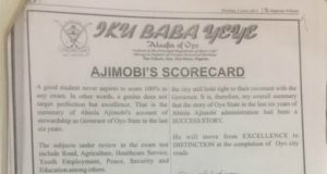 Alaafin Of Oyo Praises Ajimobi On Achievements In 6 Years As Governor Report card from the Alaafin