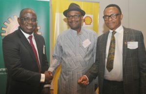 Photo: SNEPCo Holds Workshop On Nigeria Content Opportunity L-R: Managing Director, Shell Nigeria Exploration and Production Company, Bayo Ojulari; Executive Secretary, Nigeria Content Development and Monitoring Board, Simbi Wabote; and the Chairman, Petroleum Technology Association of Nigeria, Okoroafor Bank-Anthony, at the opening ceremony…