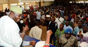 Osun Senatorial Bye-Election: Why I’m Confident Of Winning – APC Candidate, Hussain Senator Mudasiru Hussain, left, addressing his supporters and others inside Iwo City Hall…