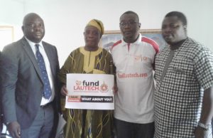 FundLautechProject: Ladoja Endorses, Donates N5.8 Million Senator Rashidi Adewolu Ladoja (2nd left) with members of the FundLautech project shortly after he endorsed/donated over N5,000,000 to the project at his residence, Bodija, Ibadan.
