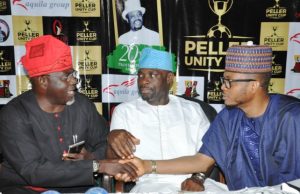 Magician Peller’s 20th Anniversary: Children Host Peller Unity Cup From the left: Oyo State Commissioner for Information, Culture and Tourism, Mr Toye Arulogun, Commissioner for Youth and Sport, Barr. Yomi Oke and son of late Professor Peller and chairman, Aquila Group, Mr Shina Peller during a press conference to announce Peller Unity Cup arrangements…