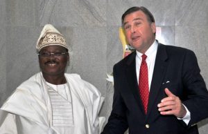 Ajimobi Wants US Support On Human, Capital Development Oyo State Governor, Senator Abiola Ajimobi (left) and the United State of America Ambassador to Nigeria, Mr Stuart Symington during the ambassador’s courtesy visit to the Governor’s Office in Ibadan on Monday…