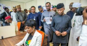 Osinbajo Takes Time Off To Visit N-Power Situation Room Acting President Yemi Osinbajo...inside the Situation Room of N-Power...