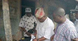 Osun Bye-Election: Voting In Progress, Peaceful So Far PDP Candidate, Ademola Adeleke casting his vote...in Ede...