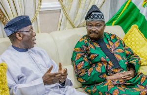 Food Production In Nigeria: Ogbeh Says Oyo State Has Significant Role To Play L-R: Minister of Agriculture and Rural Development, Chief Audu Ogbeh, left, with the Oyo State Governor, Senator Abiola Ajimobi, at the Government House, Ibadan...