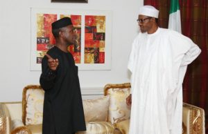 Osinbajo In London For Meeting With Buhari, Reveals How The Government’ll Turn Economy Around In 18 Months Acting President Yemi Osinbajo, SAN, left, with President Muhammadu Buhari...some time ago...