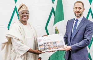 Perennial Flooding: Ajimobi’s Government Develops 20-Year Master Plan Oyo State Governor, Senator Abiola Ajimobi, left, receiving the final draft copy of the Ibadan city master plan from the representative of Design and Architecture Bureau Consulting Engineers (dar)/ Project Manager, Mr Yann Leclerq, at the Governor's Office, Ibadan...