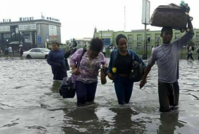 Lagosians contending with flood water
