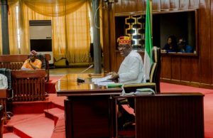 Oyo House Pardons Olowofela As He Tenders Apology Letter Oyo Speaker, Michael Adeyemo, right, with other legislators in session...