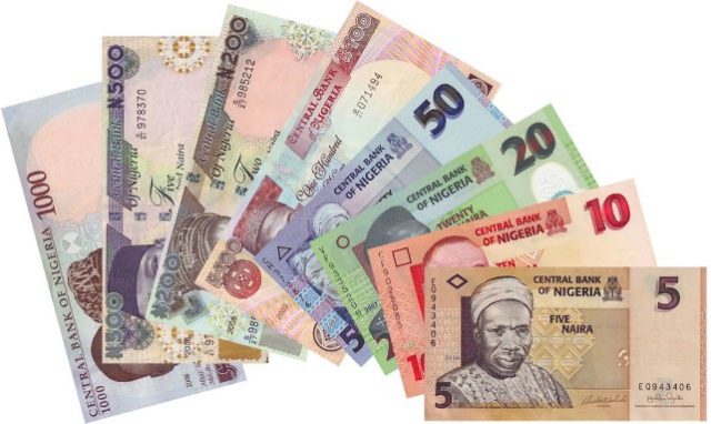 Naira notes...different denominations...