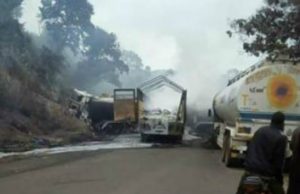 Tragedy In Ondo As Four Oil Tankers Explode scene of the accident in Ondo State