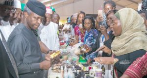 Photo: Osinbajo Attends MSMEs Clinics In Abuja Prof Yemi Osinbajo at the MSME exhibition...