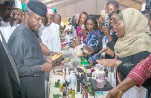 Photo: Osinbajo Attends MSMEs Clinics In Abuja Prof Yemi Osinbajo at the MSME exhibition...