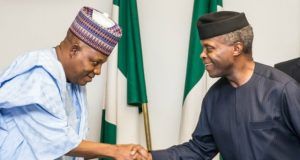 Osinbajo Reveals FG’s Plans To Comprehensively Rebuild North East Acting President Yemi Osinbajo, right, with Borno State Gov., Alh. Kashim Shettima...